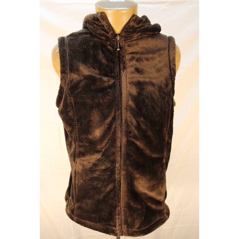 White Sierra Jacket Fleece Sleeveless Polyester Zip Up Size‎ Medium Brown